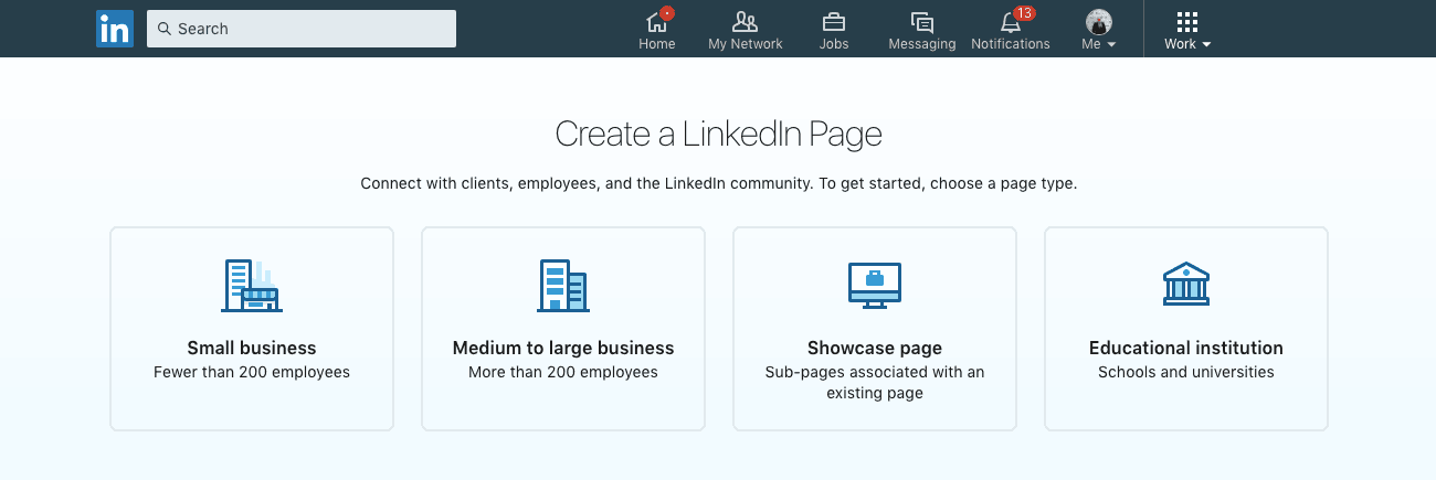Crie uma página de empresa no Linkedin